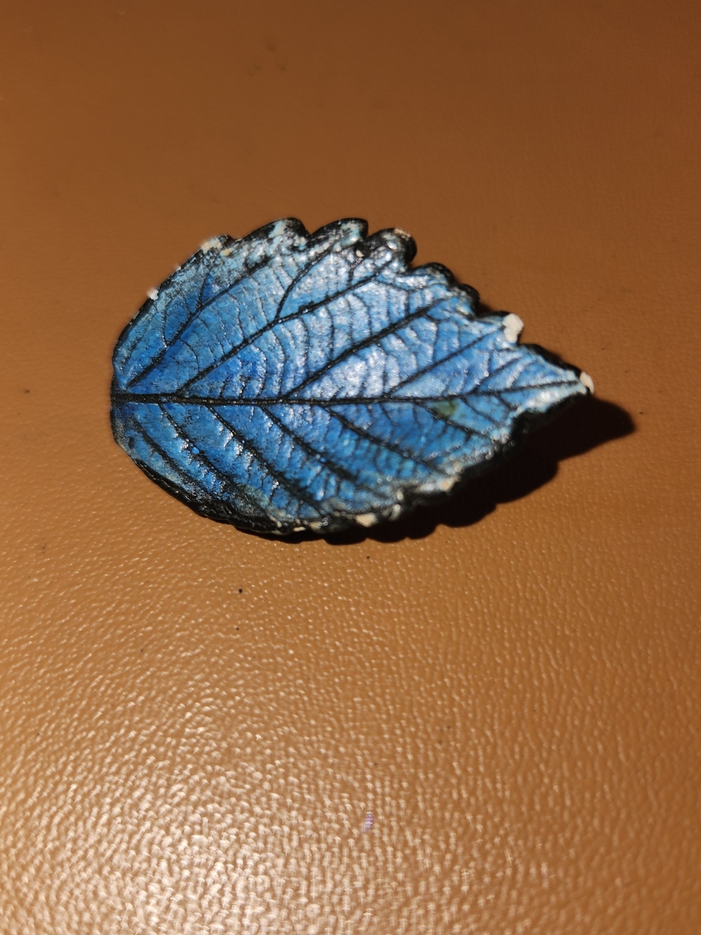 Handcrafted Green/Brown Leaf Brooch